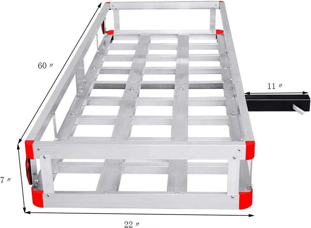 x Cargo 7” Truck, Car, Fits Cargo Trailer Basket 22” Carrier, Hitch Luggage Hitch 2” Rack, Cargo 60” x Vehicle , Capacity for Receiver, 500LBS Carrier Mount Aluminum
