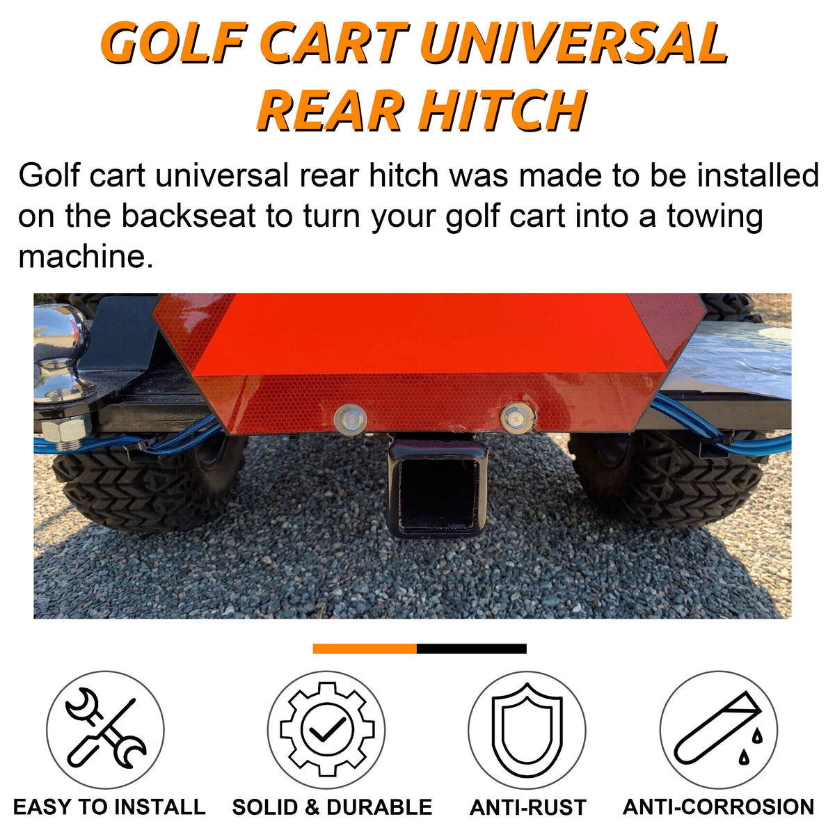 Trailer Club Yamaha Rear Hitch Golf Kit Car Seat Rear Hitch 2" Cart Receiver Receiver Hitch Trailer Universal Receiver