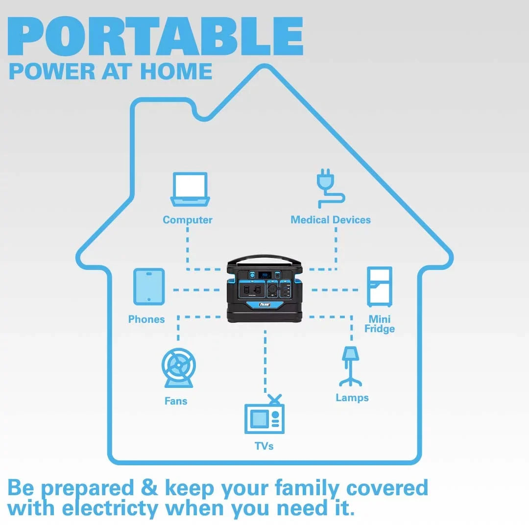 Pulsar Display with Wireless Station Lithium-Ion (518Wh and 500 Watt Portable Power Capacity) Charging Pad
