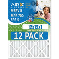 Air . 8 in to 700 Made Filter Comparable Rating, 12x12x1 of 5 12 Pack Furnace - Filters & by