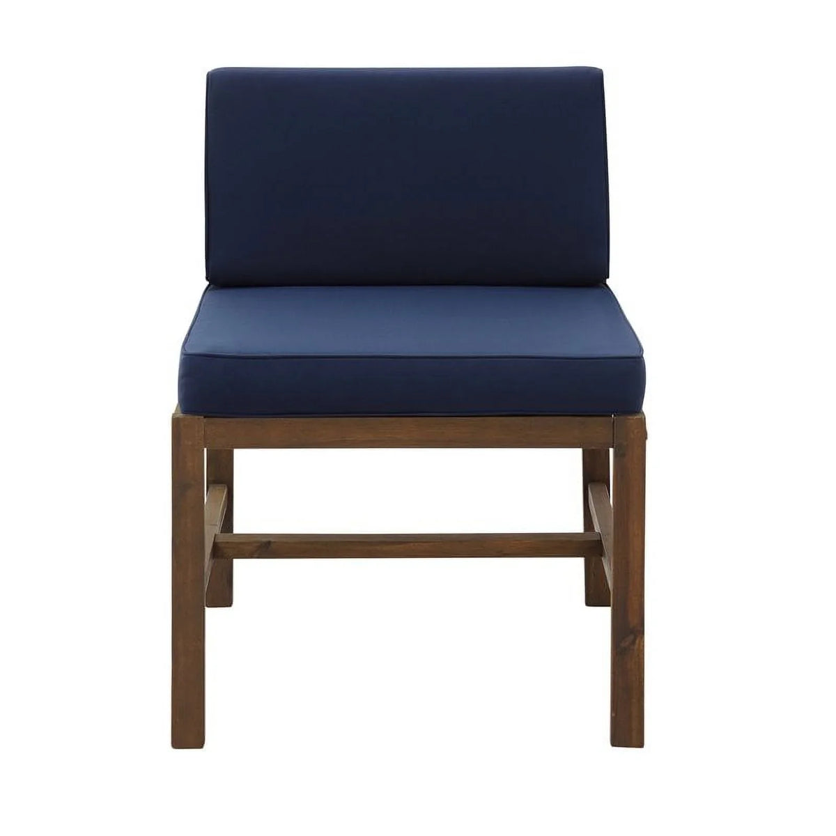 Side Brown/Navy Solid Chair Wood Modular Patio Edison Dark Acacia Blue - Walker