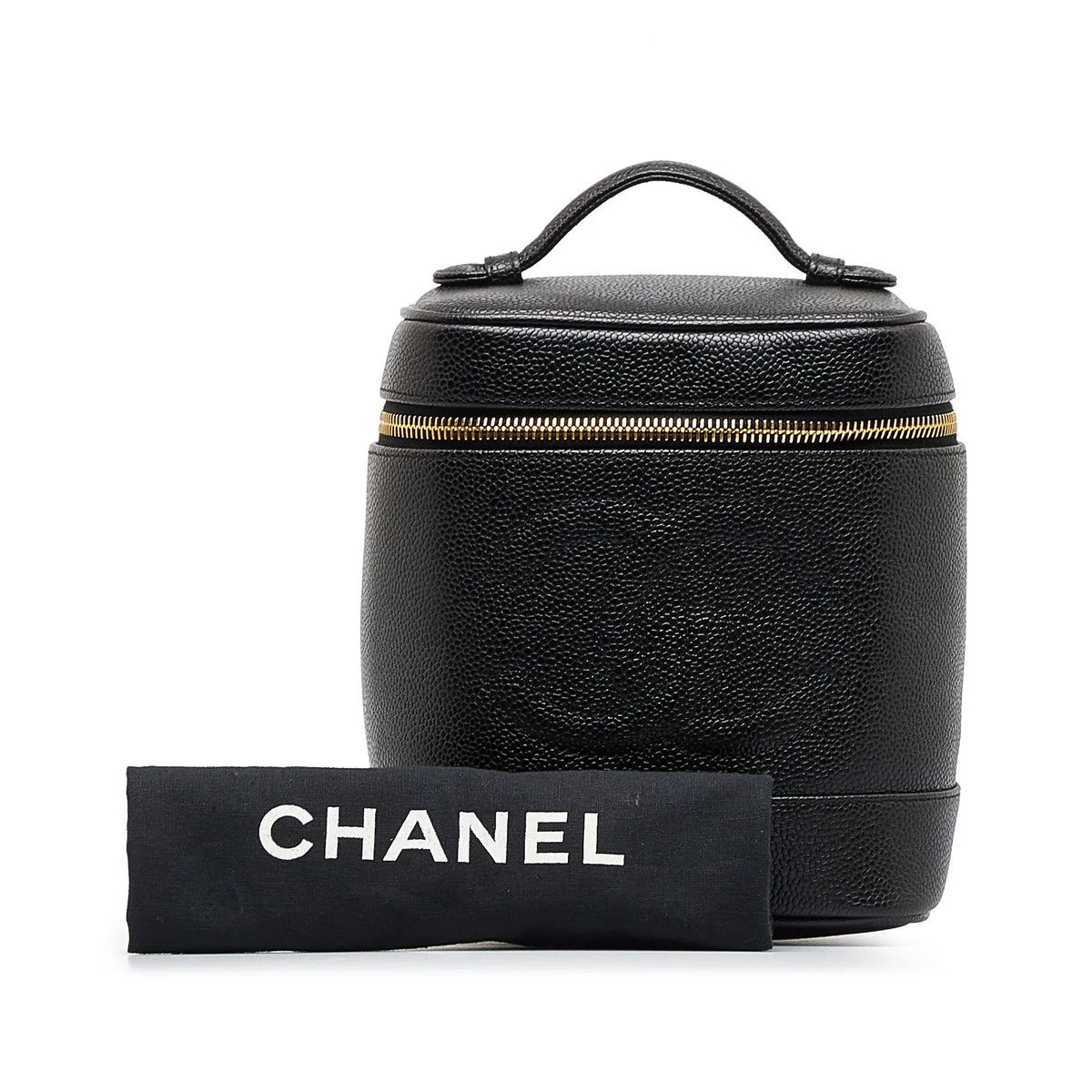 Bag Pre-Owned Caviar Unisex Vanity Leather (Good) Black Chanel Authenticated