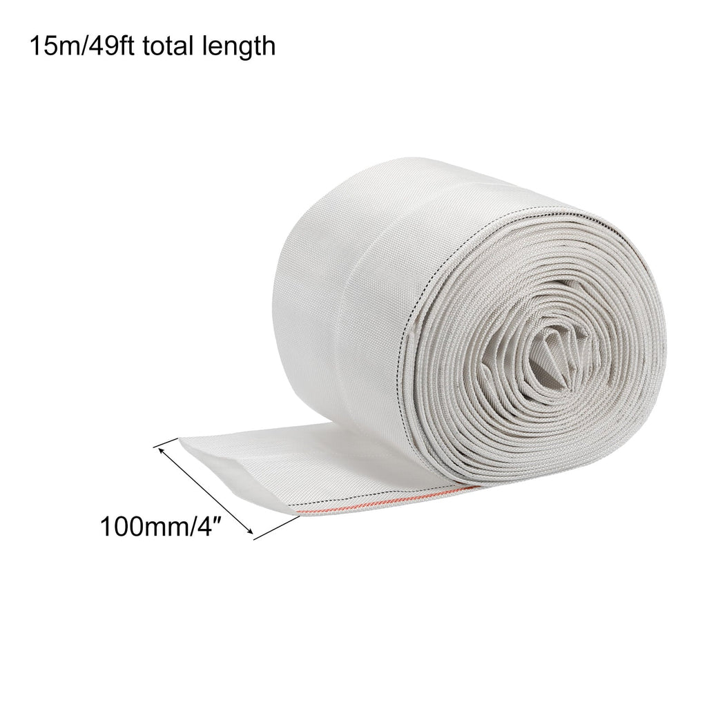 Lay Pool Swimming Hose Reinforced Lightweight 49ft Discharge Flat 4" Backwash Hose for