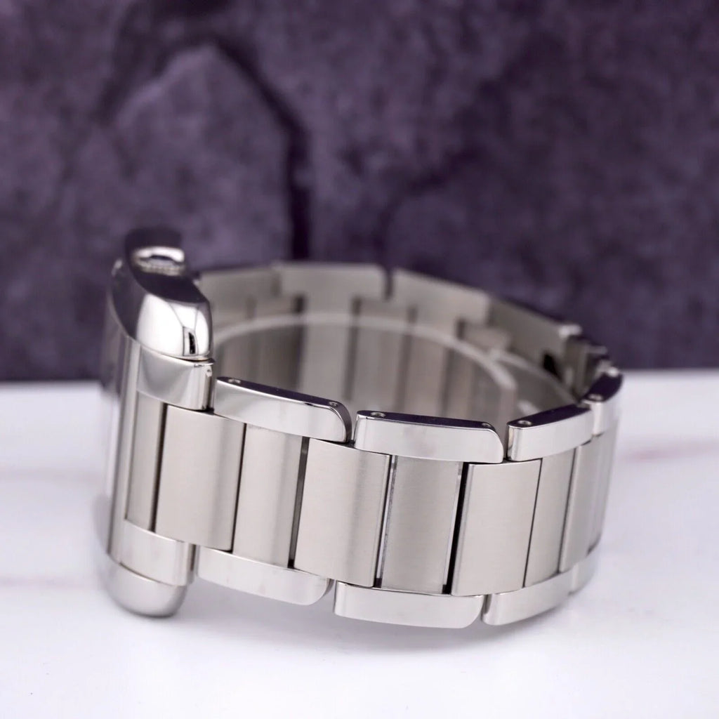 Stainless Anglaise Watch Tank by 37mm Silver Cartier 49mm 3507 Steel Mens Dial