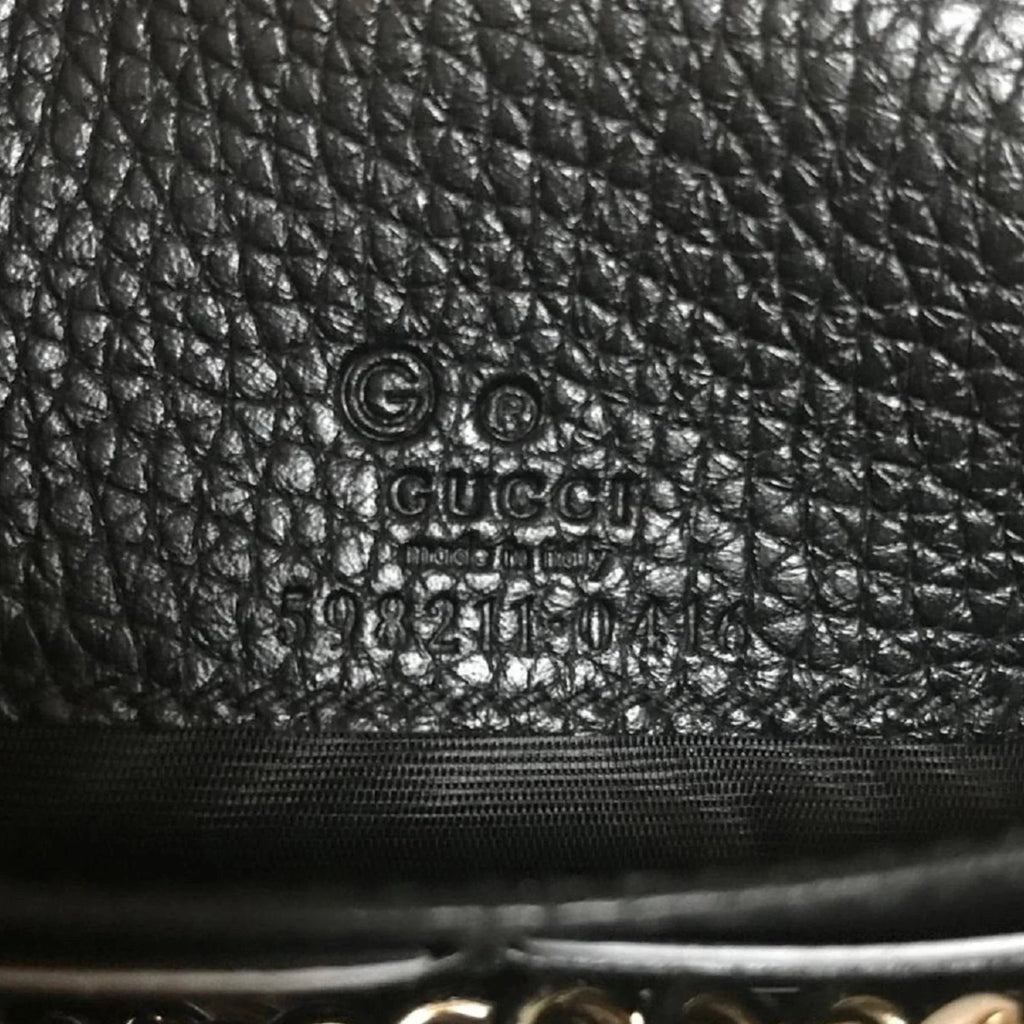 Cross on Gucci Bag Soho Leather Wallet Chain Body Black