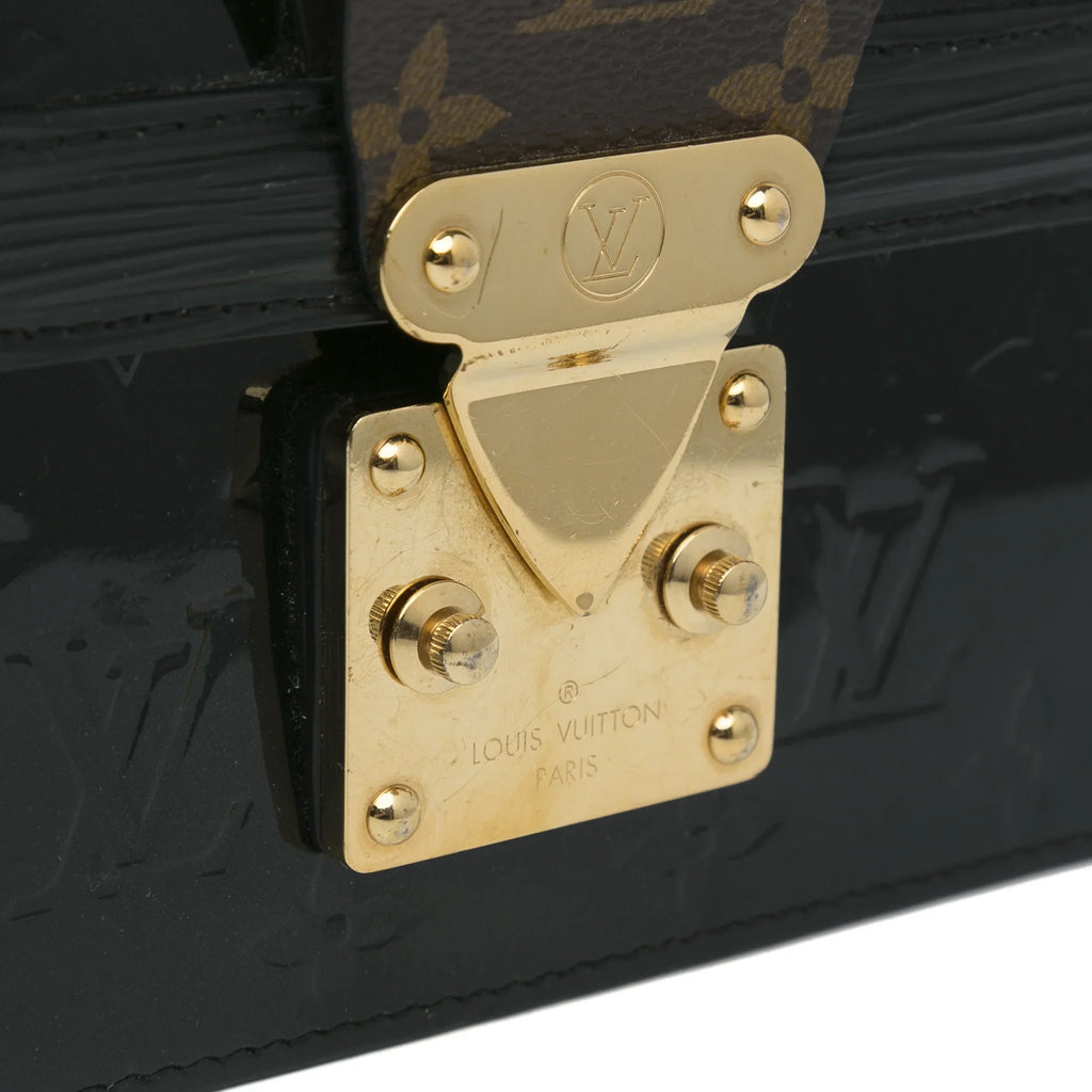 (Good) Authenticated Black Monogram Leather Unisex Vuitton Vernis Crossbody Louis Bag Pre-Owned Wynwood