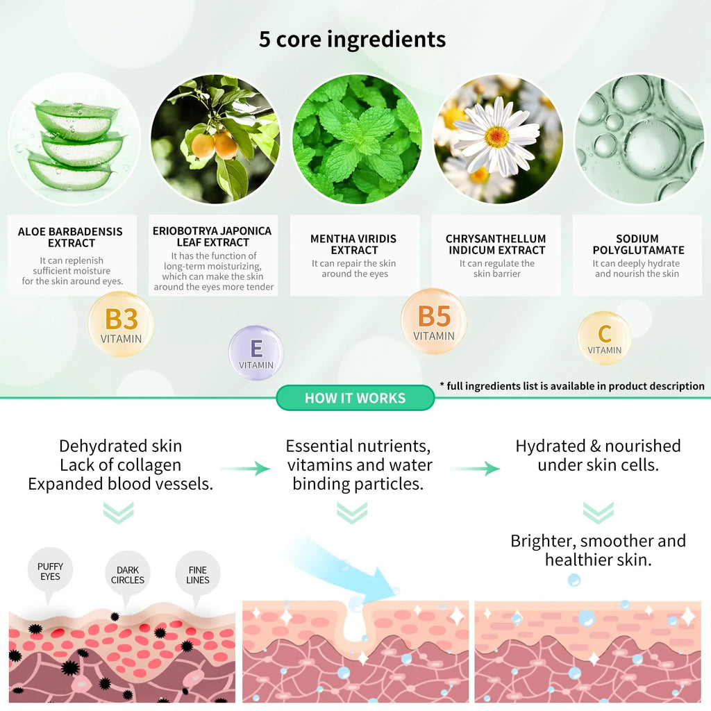 Vera Mask, Pairs Face for & Acid - 30 Collagen Eye Aloe Care Amino