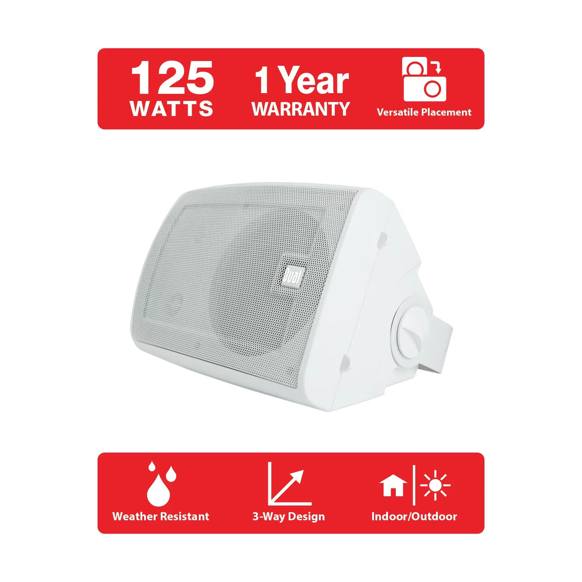 (White) LU53PW Speakers 3-Way Dual Indoor/Outdoor 5.25"