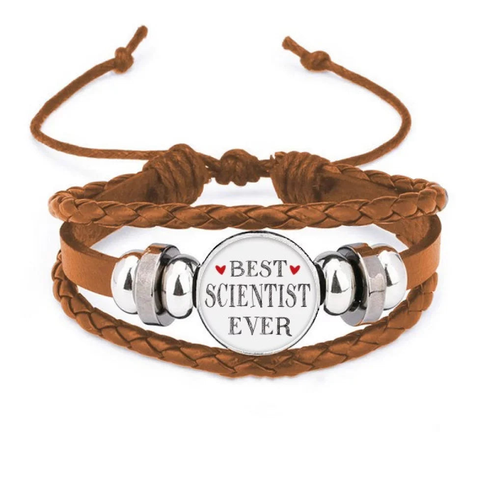 Wristband Leather Quote ever Ornament Jewelry scientist Profession Best Bracelet