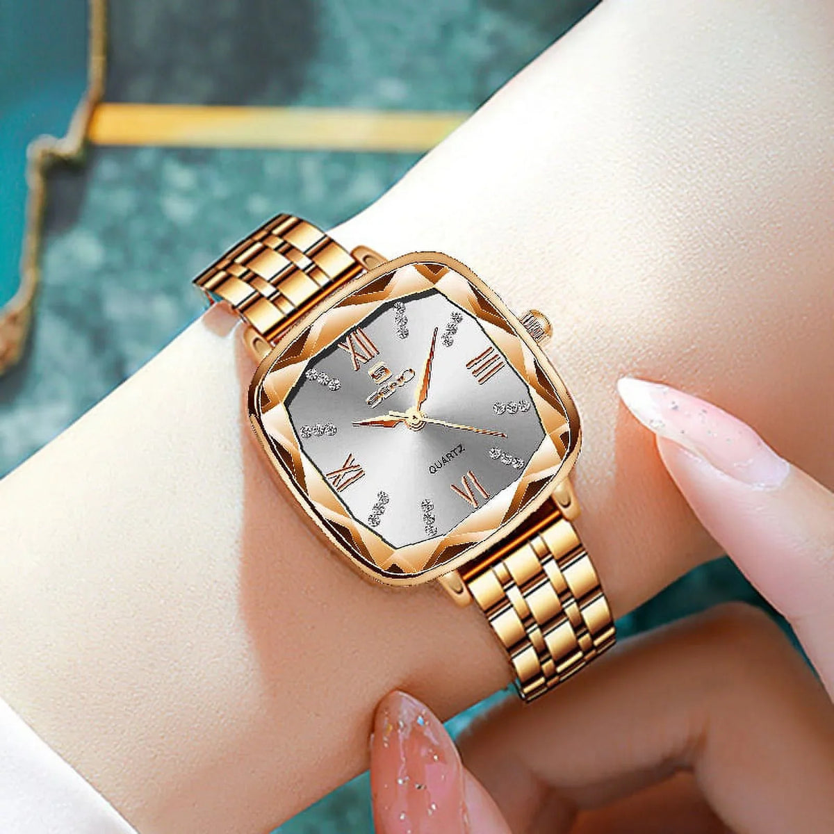 For 2022 Wrist Watch Stainless feminino Gold relogio Female Lady Watches Luxury Women Square Clock Steel Women Watch Rose Brand