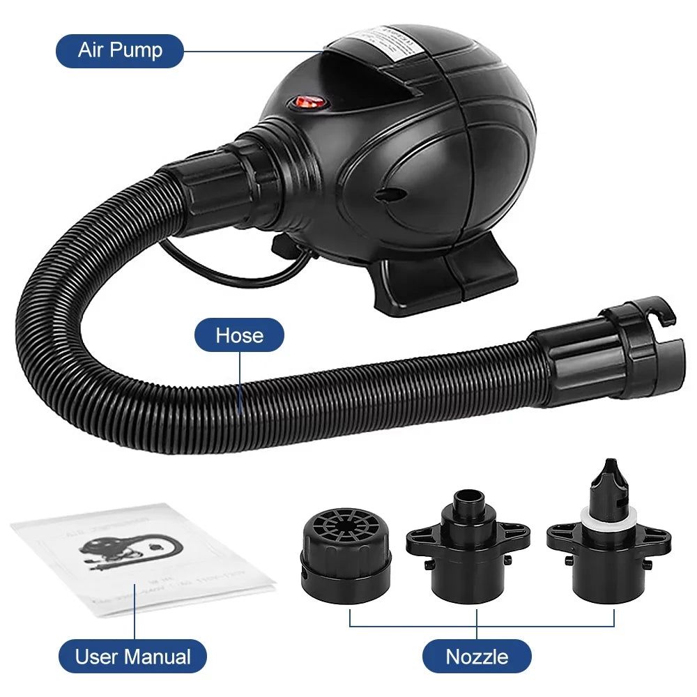 3 Anself Pool Portable Nozzles Inflatables 800W Pump Air Inflator with Float Deflator Electric Bed for Air