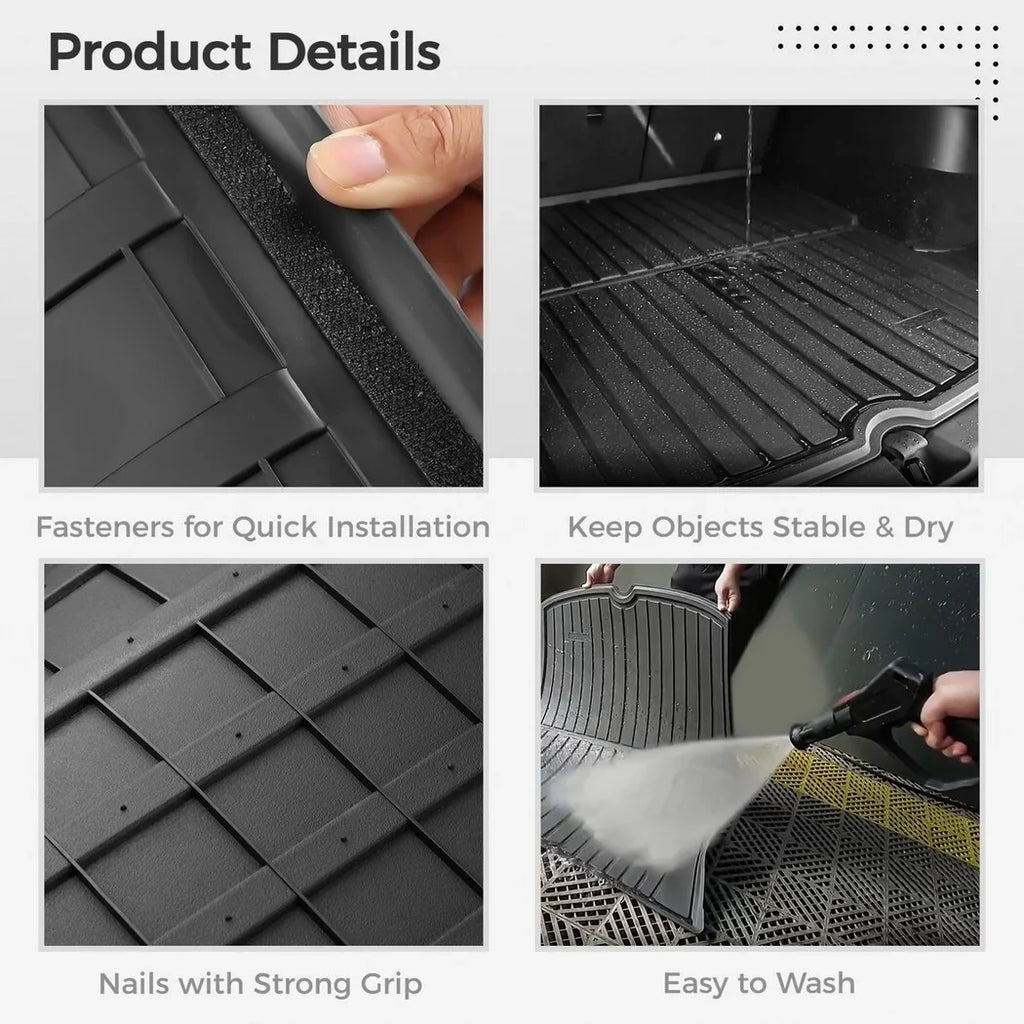 Model Back Tesla Non-slip Climatic Car Moistureproof 3 Mat, Floor Mats, Car Trunk Trunk with Seat All Y, 2021 Fits Floor Mats and 2022 Liner Rear 2020 Trunk