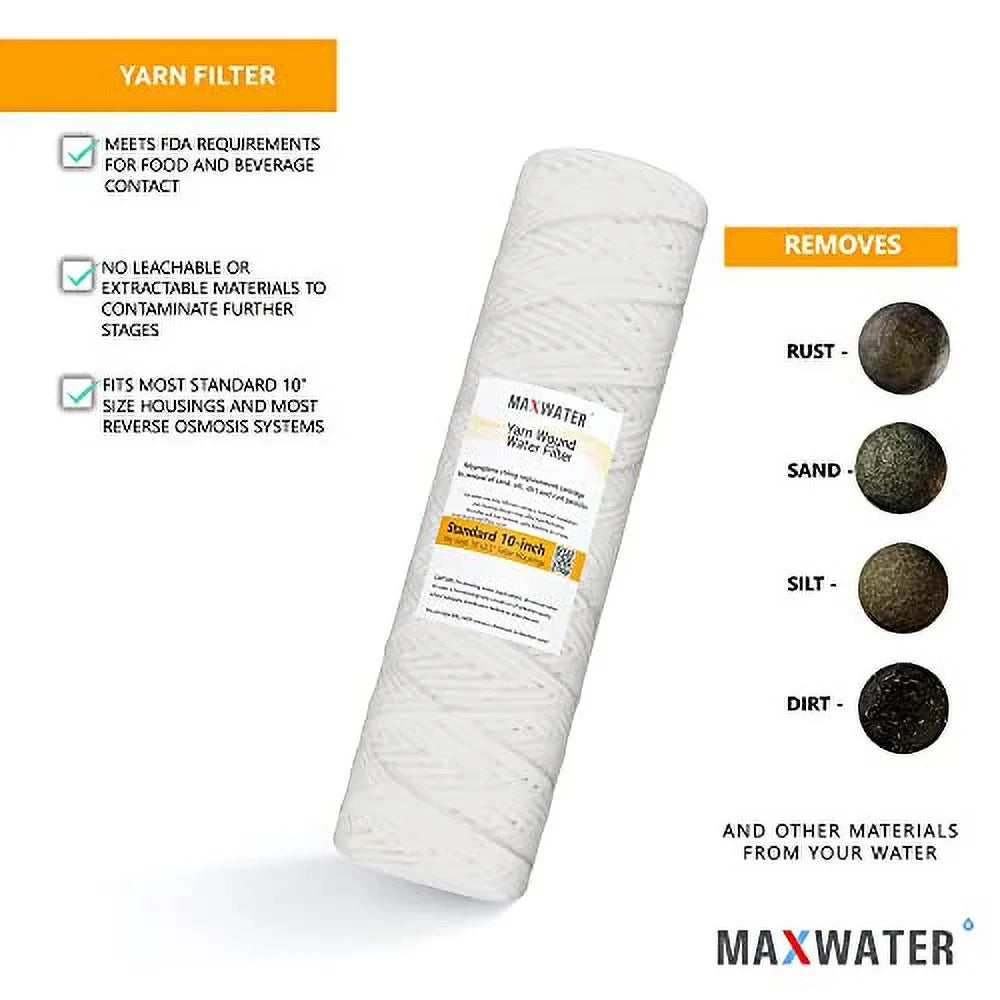 String Standard House, Systems, Whole 10"X2.5" Systems (5 With Sediment Filter Well, Biodiesel, Fits Osmosis Standard Micron), Hard Reverse Moisture