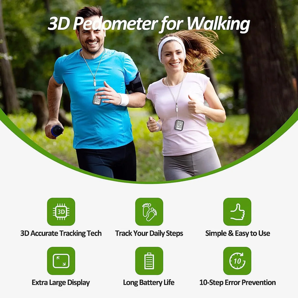 with Pedometers Steps, Pedometer Lanyard, for Large Men Display Step Removable and for Step with Counter Simple Kids for and Accurate Women Clip Tracker Walking for 3D Walking,