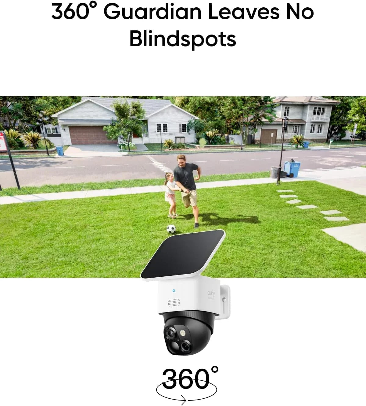 Security Camera, Wi-Fi, 360° eufy SoloCam Fee, Blind HomeBase Monthly S380 Spots, GHz Camera, No Fits Wireless No Surveillance, 2.4 Solar S340, Security Outdoor