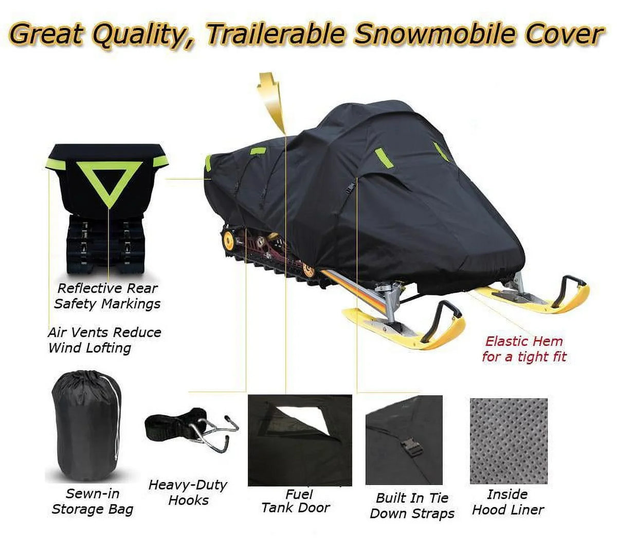 Sled model 550, 600 for Snow Trailerable Bombardier snowmobile Denier Doo Snow Ski Fits Gear Machine Shield 2005-2007