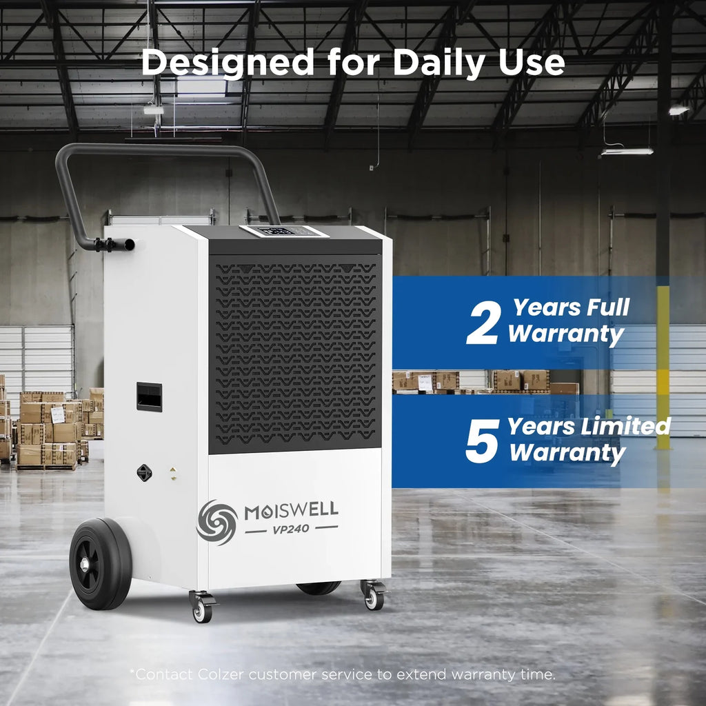 Moisture Defrost, for 240 Moiswell Memory Auto 8,500 Pints Basements, Commercial Pump - for Dehumidifier Spaces Sq Hose Drain Starting Site, Unit Large up Ideal Damage Industrial and to with Ft -
