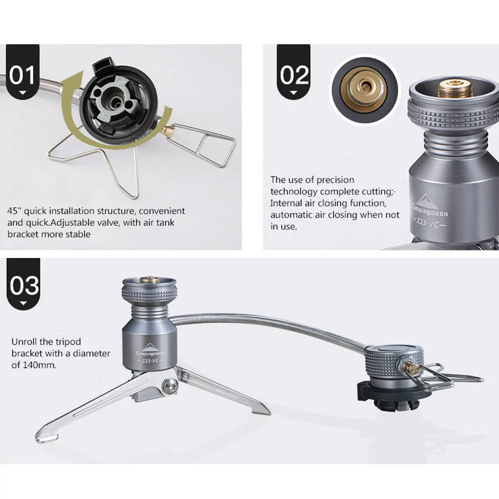 Adapter and Butane Gas Canisters, Tripods, Camping Gear Connector, Camping Stoves for