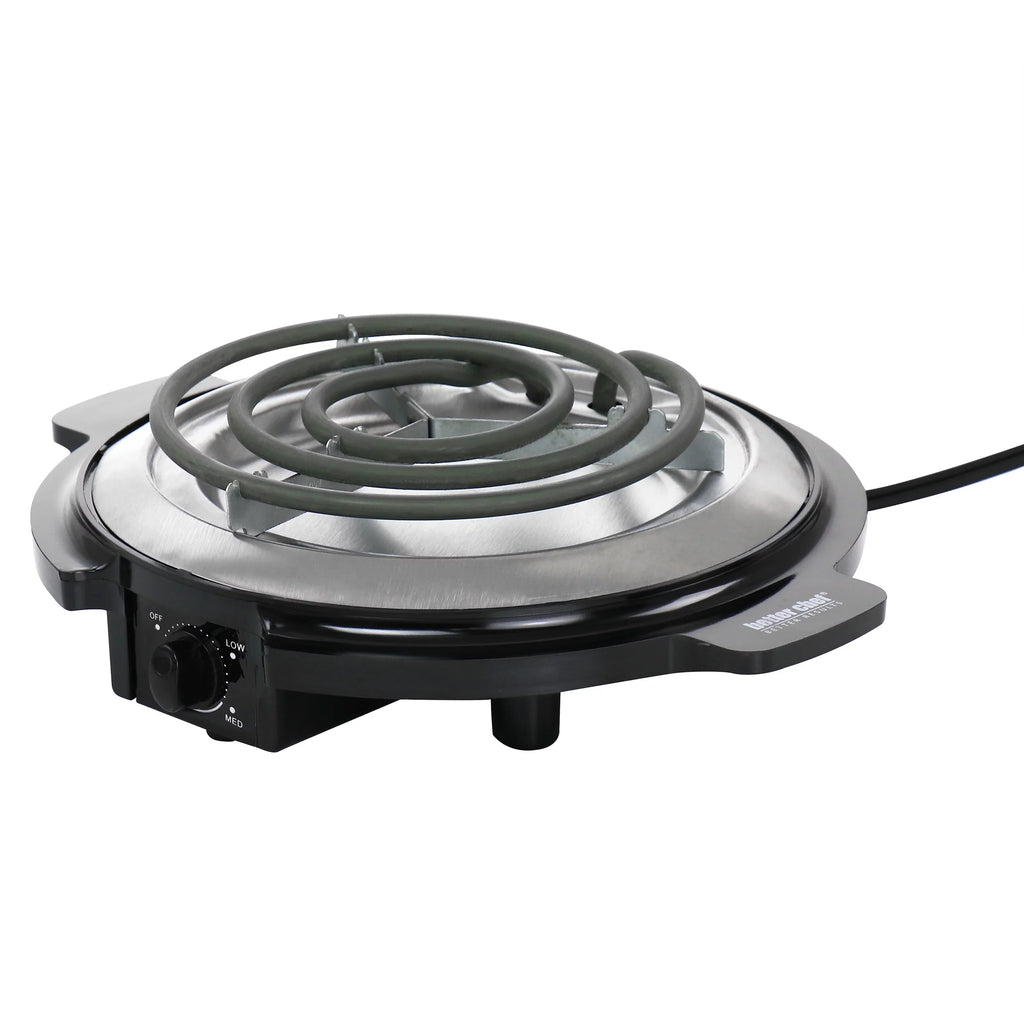 Electric Range in Black Single Chef Burner Better Buffet