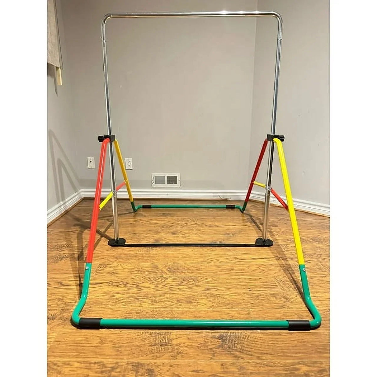 Bar Folding Bar, Adjustable Balançoire & Gymnastics - Training Home Kids Monkey Expandable (Red/Yellow)