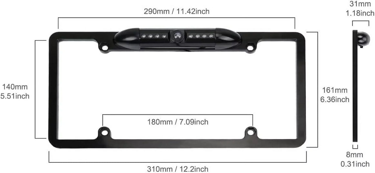 Plate Fits Camera License Fosgate, Kenwood, Clarion, , Stinger, Frame Dual, Pioneer, Backup Jensen, SoundStream, with , Sony, Rockford CAM115