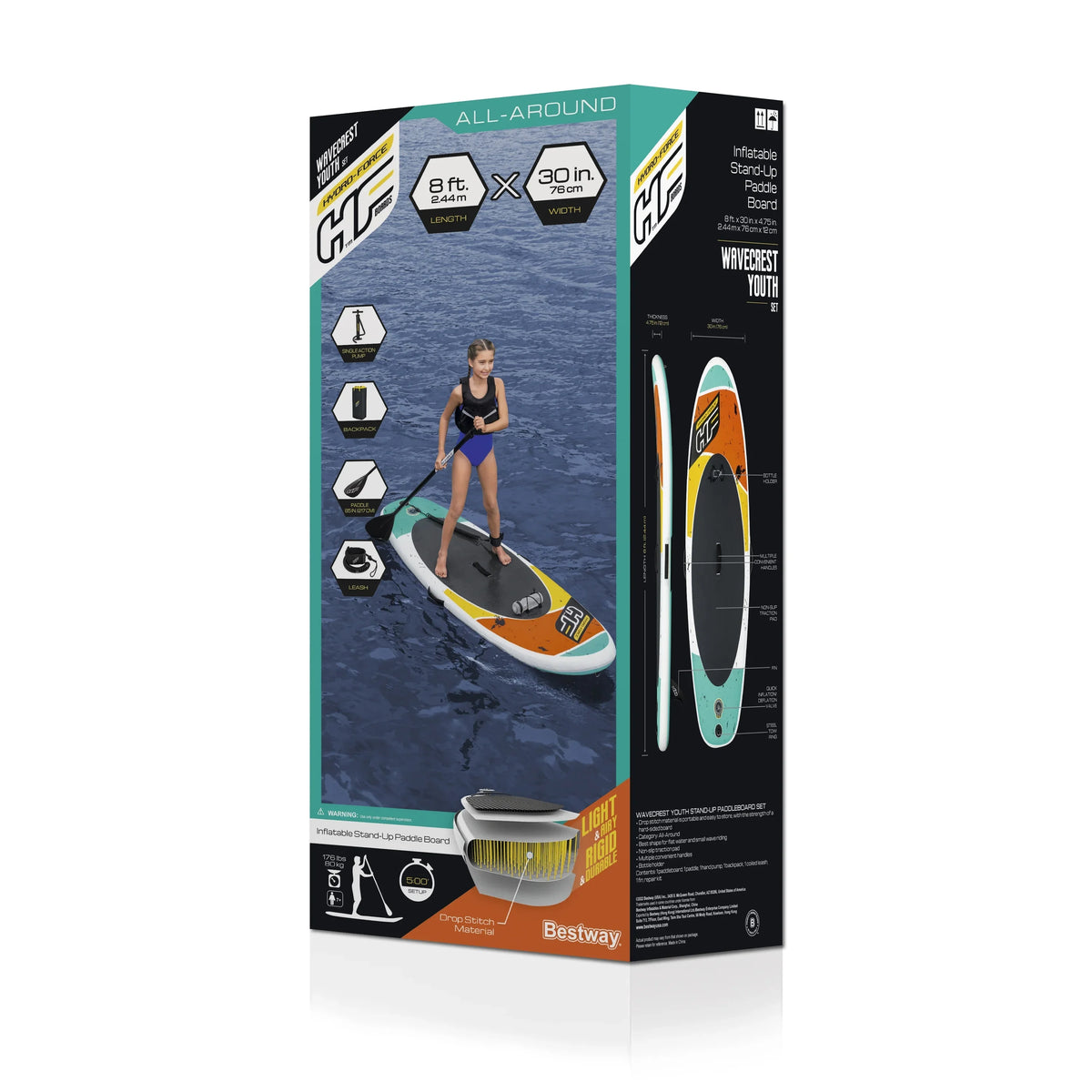 Hydro-Force Wavecrest Paddleboard Stand-Up Youth Inflatable