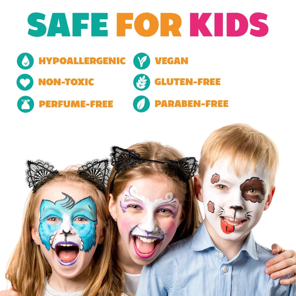 Body Activated Set, Special And Non Professional Kids Effects Toxic Face Party, Paints & Kit Moisture Face Adults, Black Safe Makeup White Cosplay, For Paint Painting