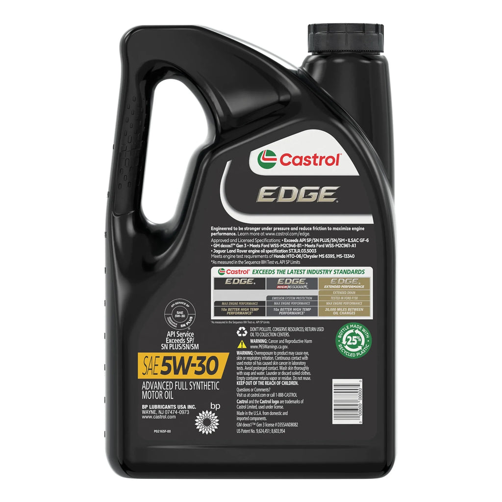 Advanced Synthetic 5W-30 Motor 5 Full Quarts Castrol Oil,