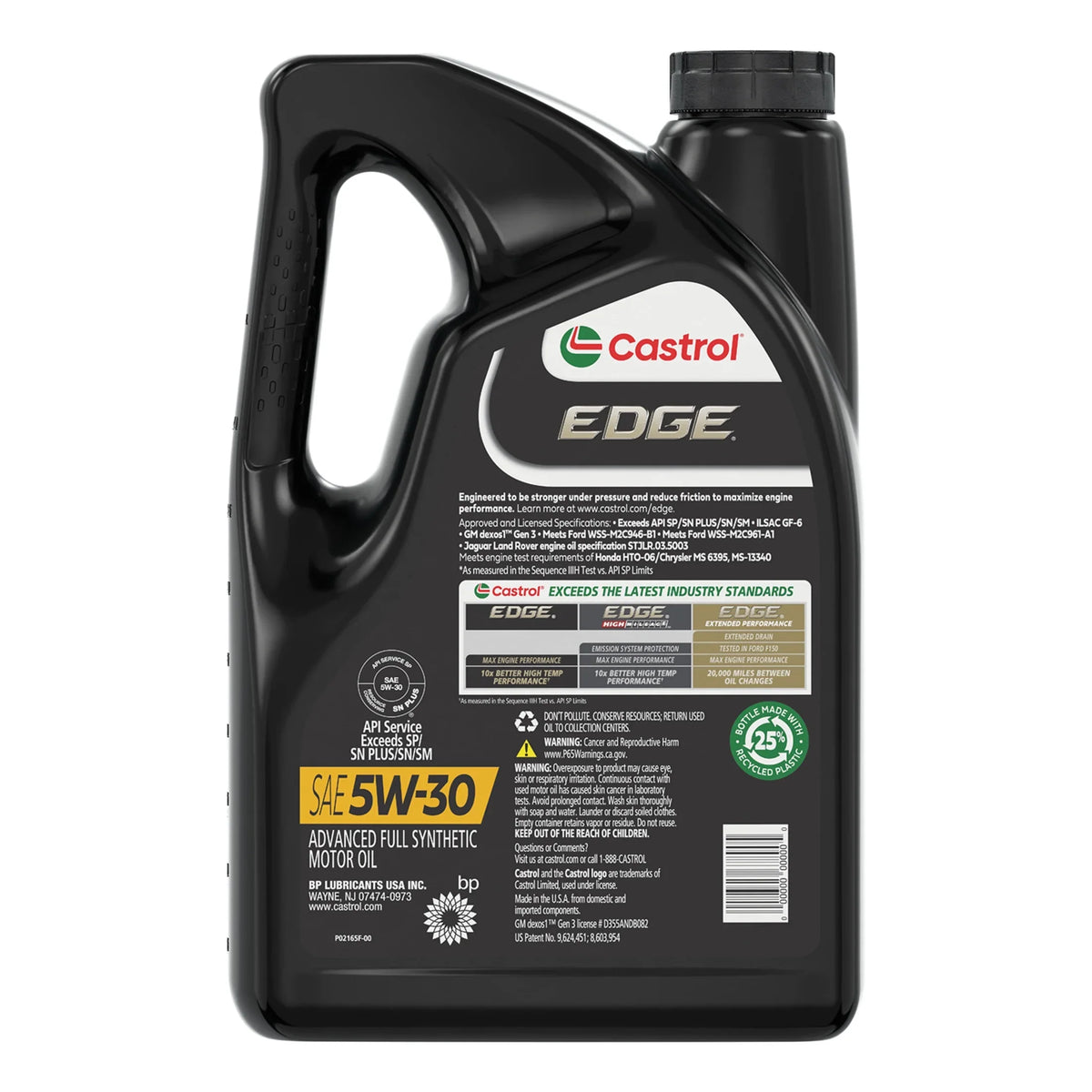 Advanced Synthetic 5W-30 Motor 5 Full Quarts Castrol Oil,