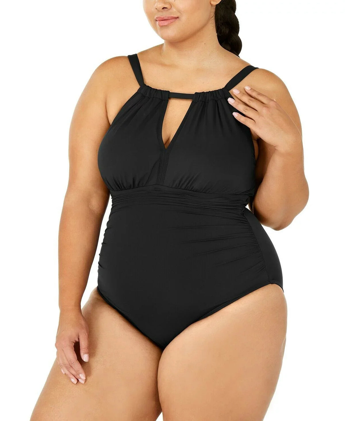 Ralph Lauren P S Size Swimsuit, Keyhole High-Neck Lauren Plus One-Piece