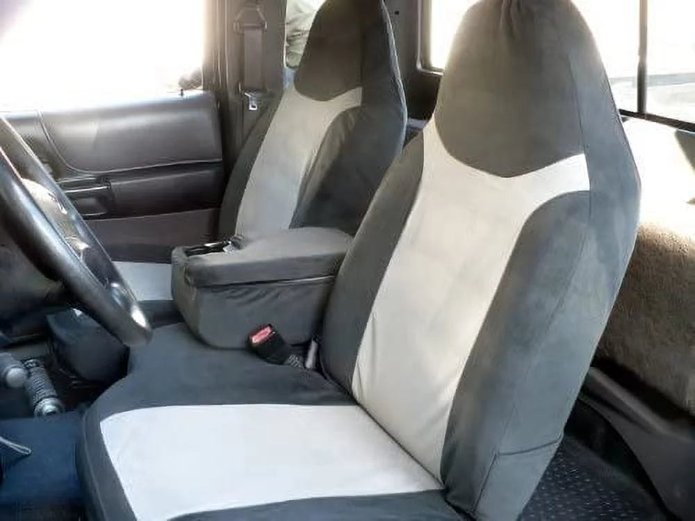 Console 2002-2003 in and Seat Split Ranger with Opening F286 Center Gray Twill 60/40 Ford Black