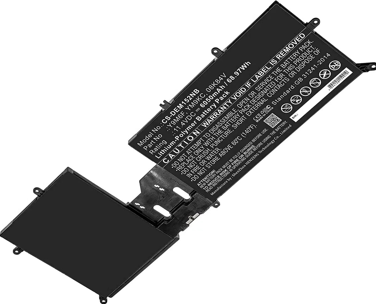 6334MAH Y9M6F M17 R2 Battery Batteries Genuine 11.4V Dell 76WH YM9KC Cable Alienware Laptop W/