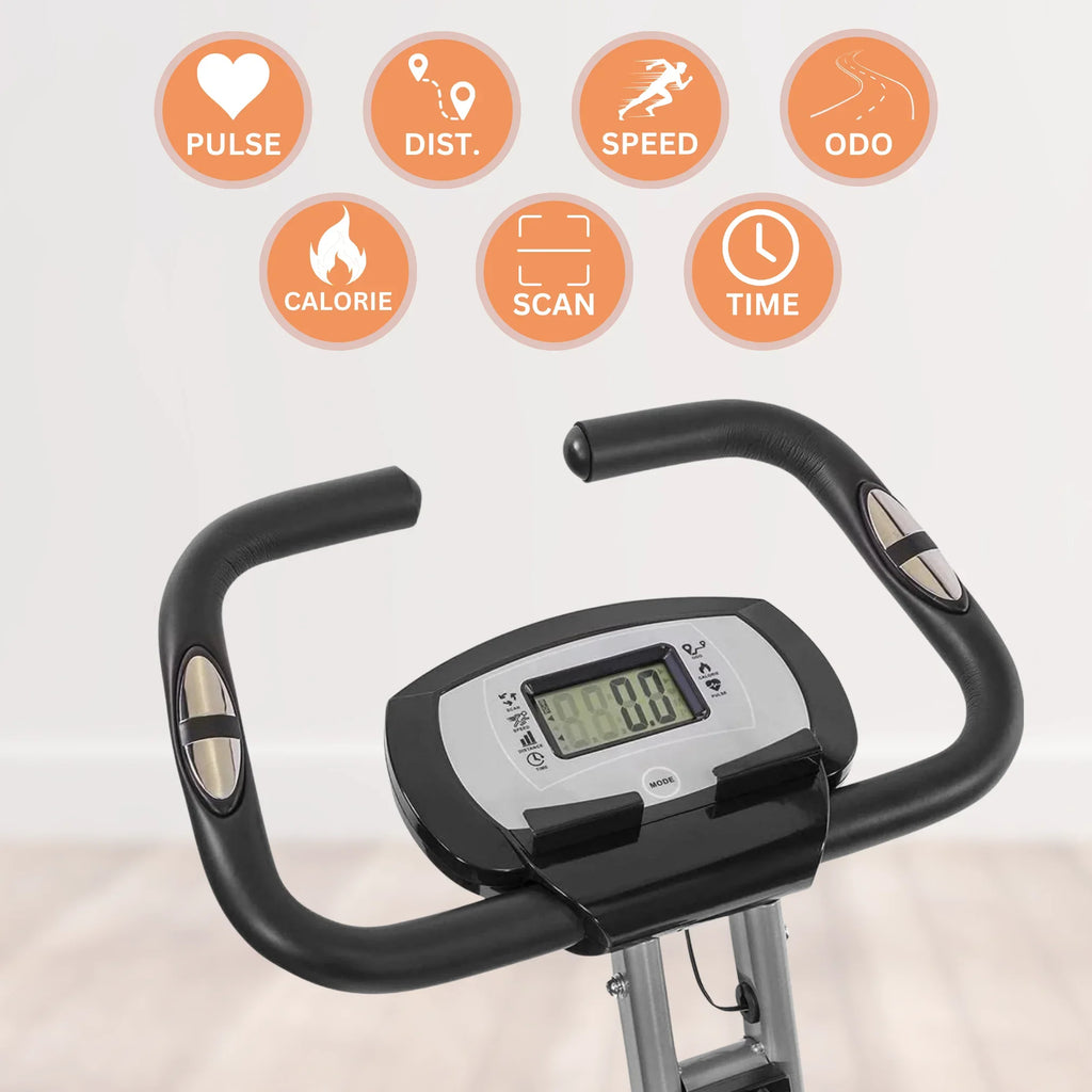 Recumbent Bike, Fitness Cycle Back Sensor, in of 3 Capacity, Cardio Rest, Exercise Levels Arm Heart Folding 260 Rate and Upright workout, Adjustment 8 1 Home Bike Stationary