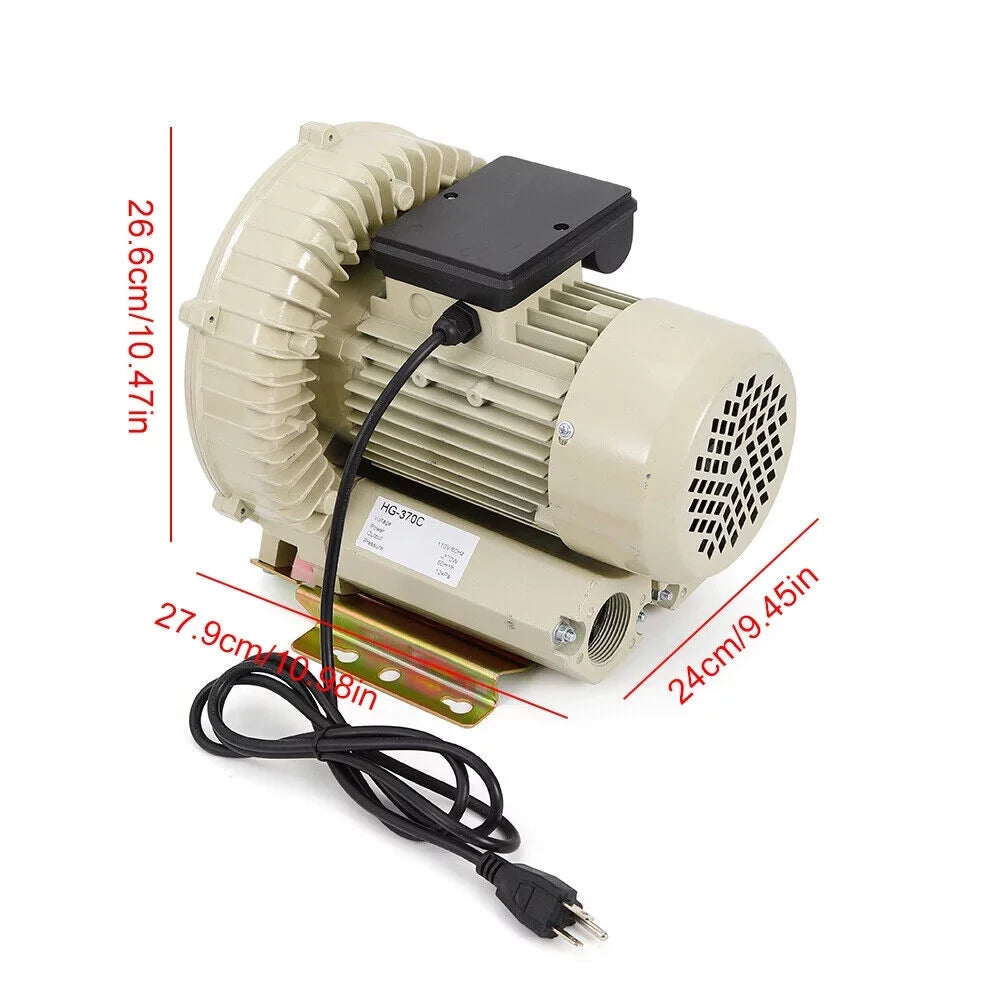 Air Blower Pressure Industrial Aquaculture High Pump Air Miumaeov Hydroponics 110V Blower 370W Pond Fish Aquarium