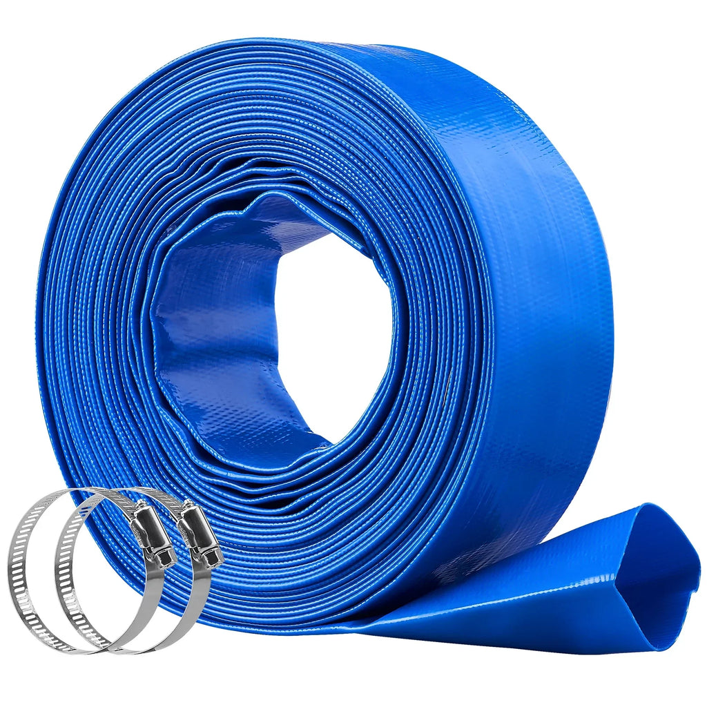 and Lay Discharge Clamps Chemical Filter Pool Premium Defensive 2'' Blue x Backwash with Climatic 50' Hose Hose Swimming Flat