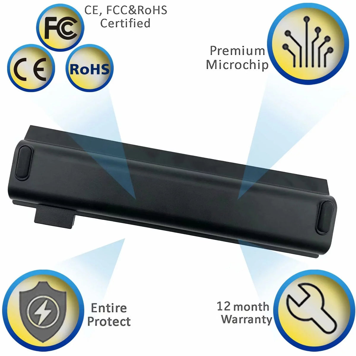 Replacement T470 T480 01AV428 T570 (10.8V Battery 01AV492 ThinkPad Laptop T580 TP25 Lenovo with P51S 01AV427 A485 Series P52S 61++ Fits A475 72Wh)