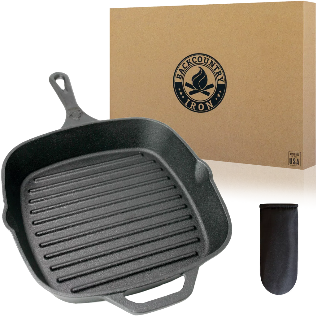 Medium Square Cast Grill Iron Inch 8 Pre-Seasoned Backcountry Pan Iron