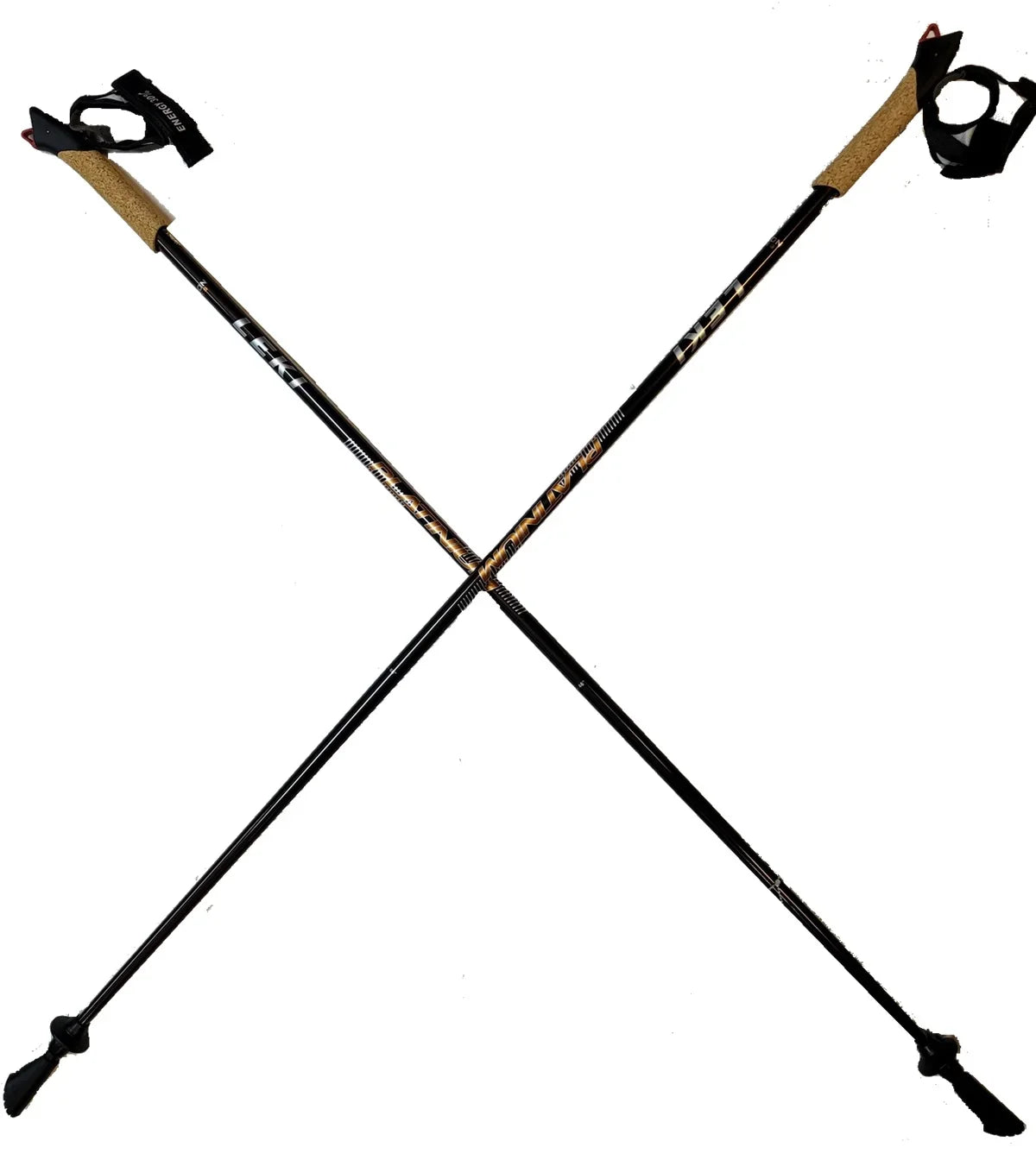 Nordic Walking 115cm Series Length Carbon Walking Fixed Platinium Poles Brown