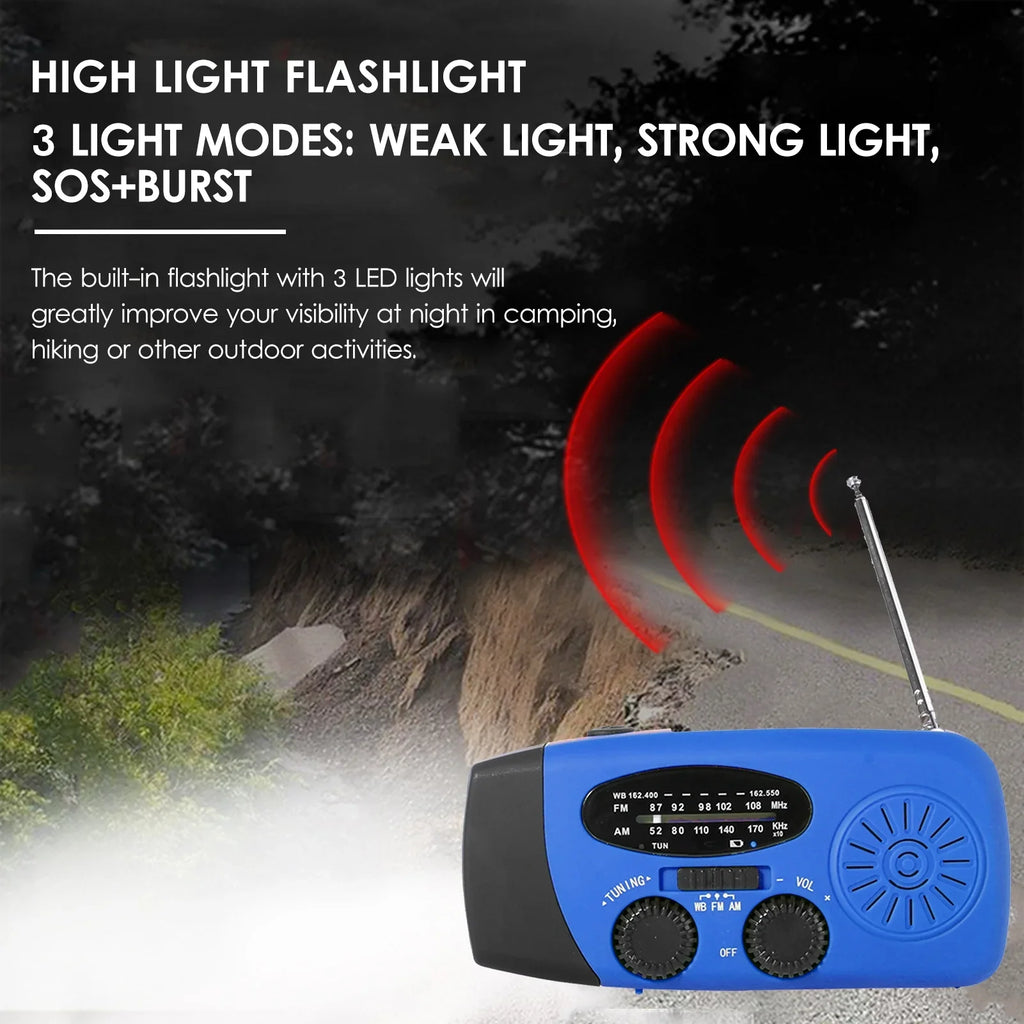 Hand Climatic Lamp Crank Climatic / Hand Bank fo Emergency Rechargeable Power Flashlight Crank Solar Cell & / Battery & Charging Emergency Operated Reading Solar Portable with