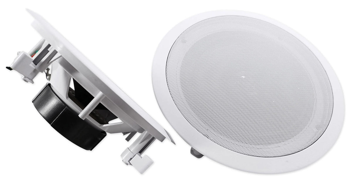 Speakers+Wall Ceiling Stereo+8 4-Room Controls Rockville Home White 8" Kit Audio