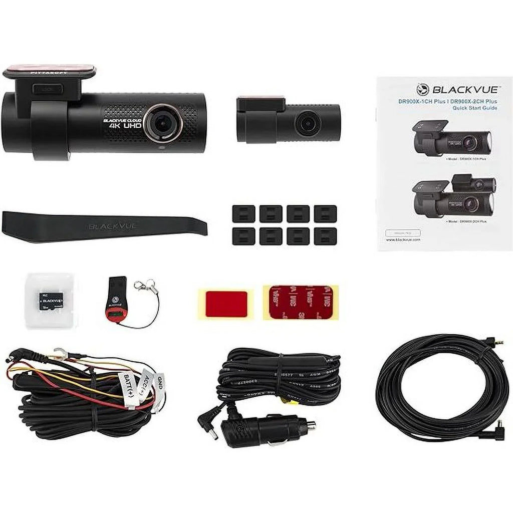 Card with Built-in Wi-Fi, Plus DR900X-2CH Cloud 32GB Open BlackVue 4K Dashcam, Box microSD