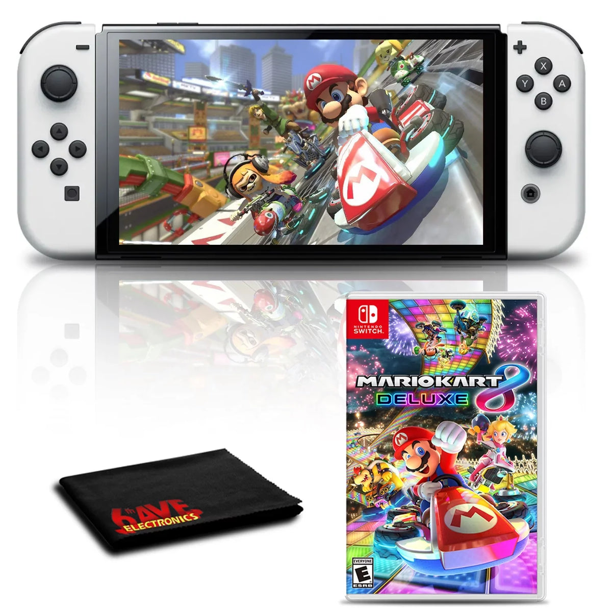 Game Nintendo with Switch Deluxe White Kart Mario 8