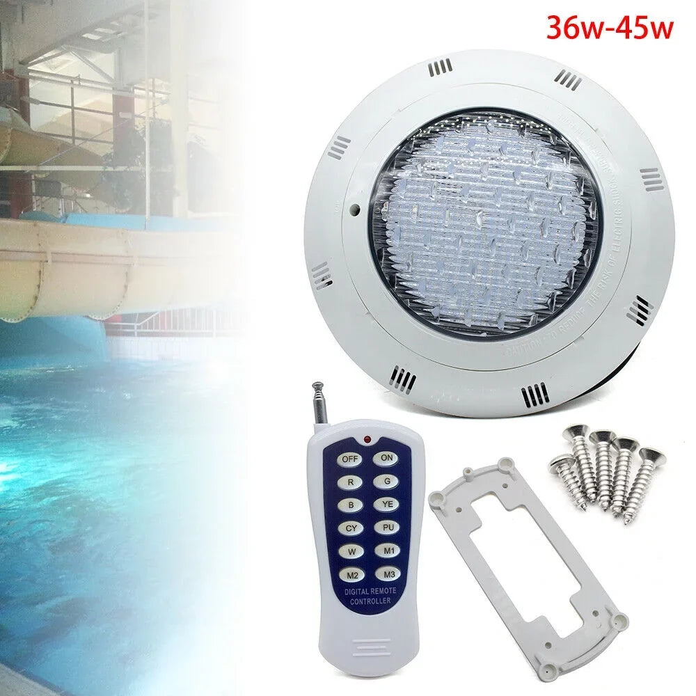 Pool Swimming AC12V 7Color Lights 36W IP68 Lamp Fountain Remote Light Fichiouy with Moistureproof Lamp Pool