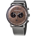 Men's Chronograph Dial Brown Armani AR11141 Watch Aviator Emporio