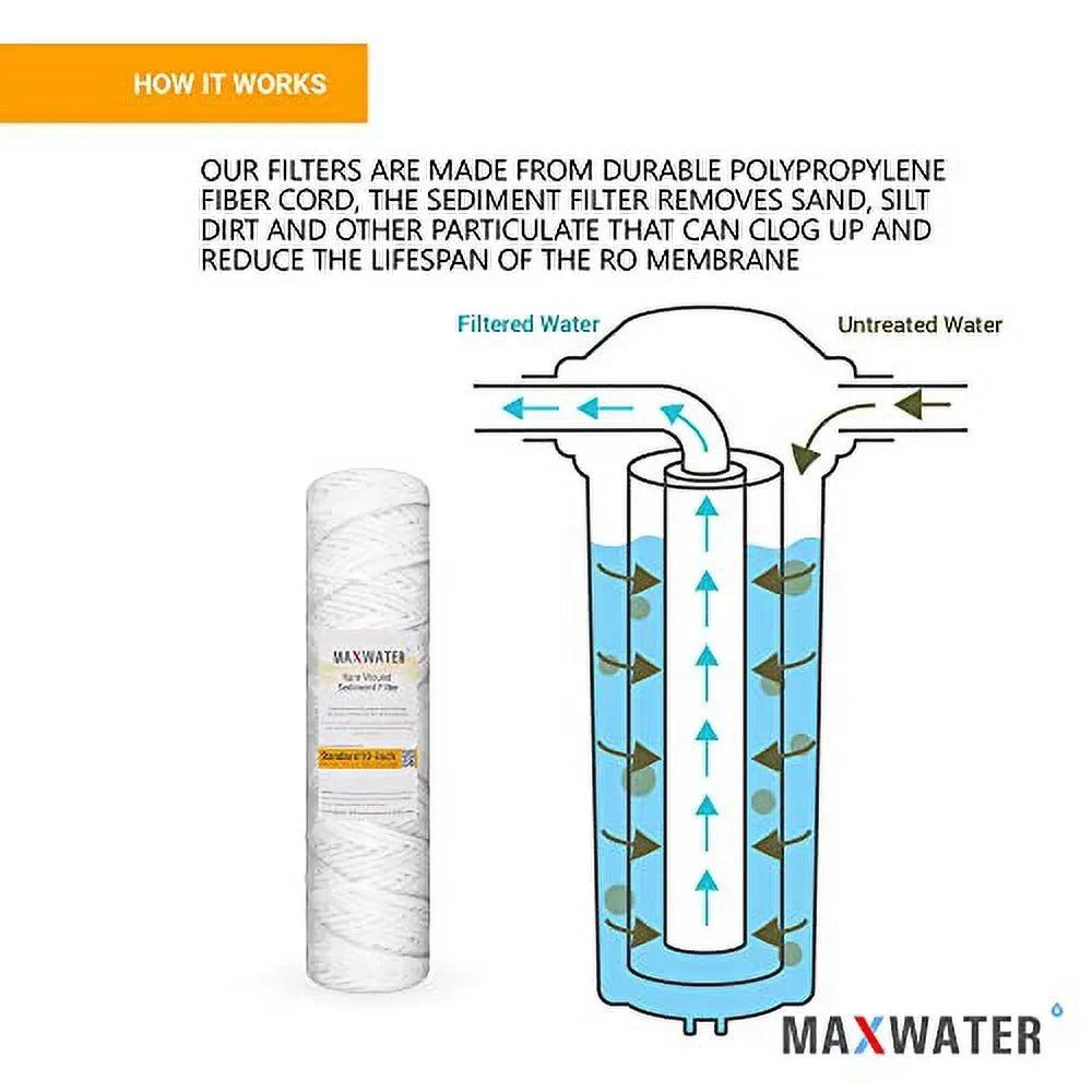 String Standard House, Systems, Whole 10"X2.5" Systems (5 With Sediment Filter Well, Biodiesel, Fits Osmosis Standard Micron), Hard Reverse Moisture