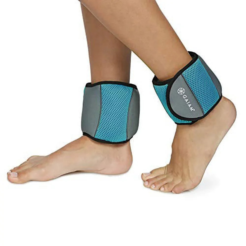 Aerobics, Weight - with Weights Walking, Strength for Pilates, Yoga, (2) - Dance, Ankle Women Two Adjustable 5lb Straps Training Running, Exercises Gaiam & Cardio (10-Pound Sets Set Weights) Men