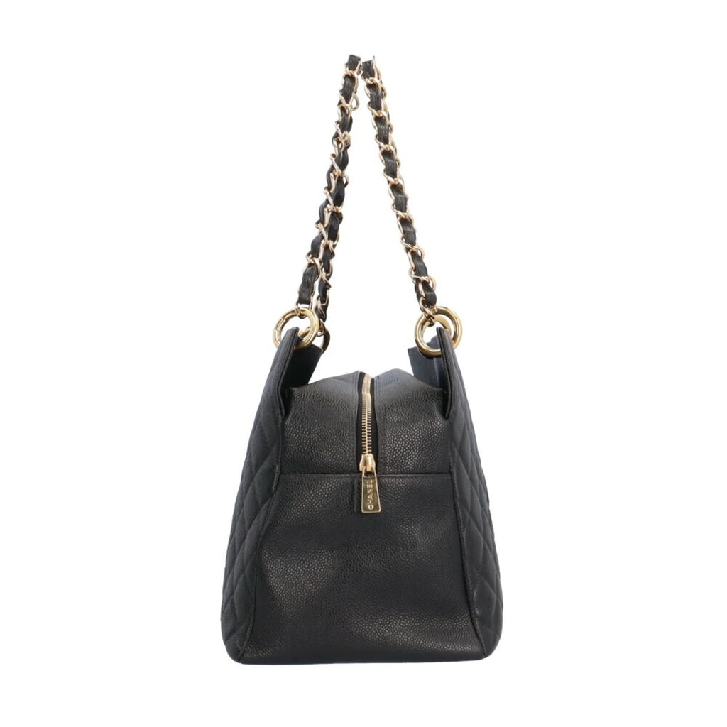 Caviar Tote Shoulder Chain (Good) Skin Bag Black Women's Pre-Owned