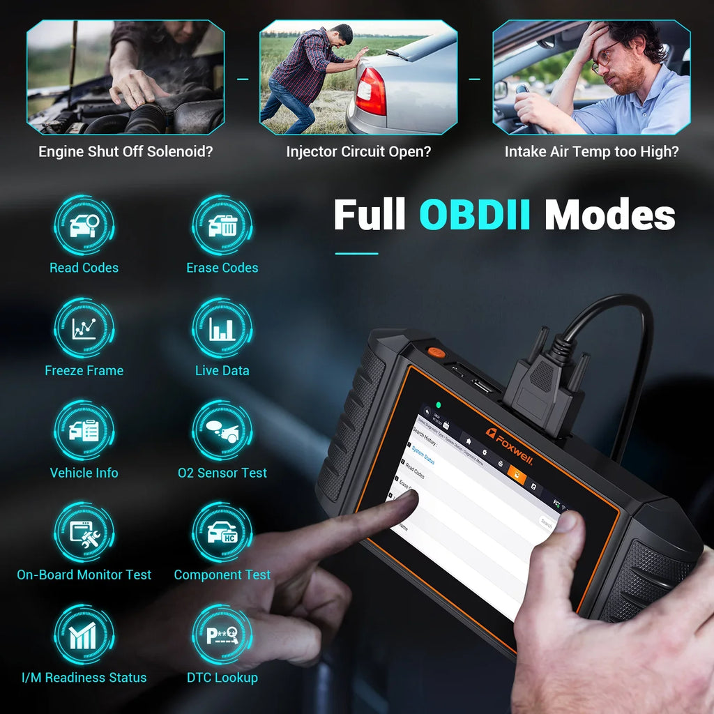 Code 9 Engine System Maintenance Scanner Car Reset Diagnostic Scanner Automotive Four Injector Airbag OBD2 Tool NT716 Transmission Reader Newest Version
