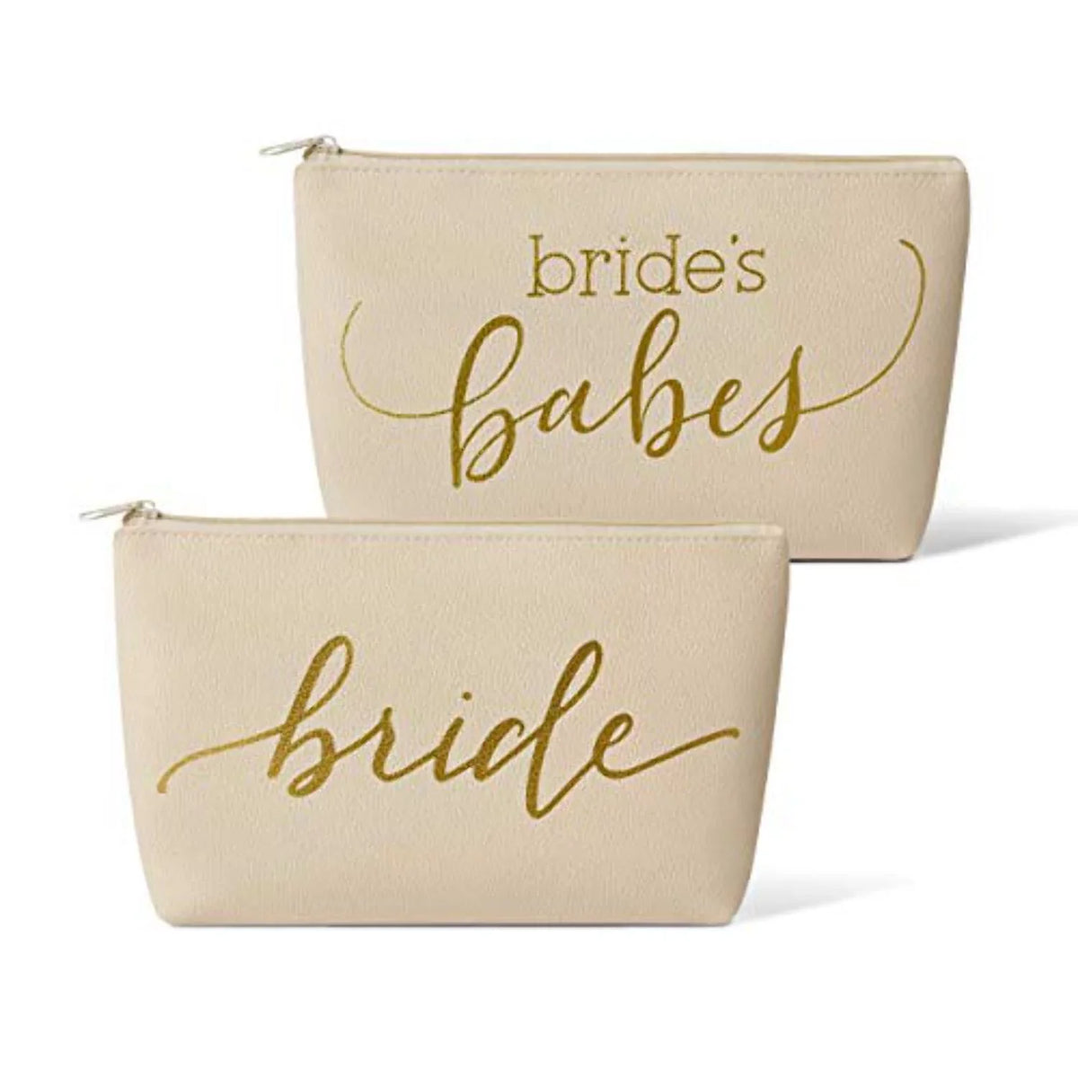 Parties, Faux Cream Piece of Weddings, Bachelorette Set and Showers and Beige 11 Leather Makeup Leather Bride Bags Bridal for Party Bridal