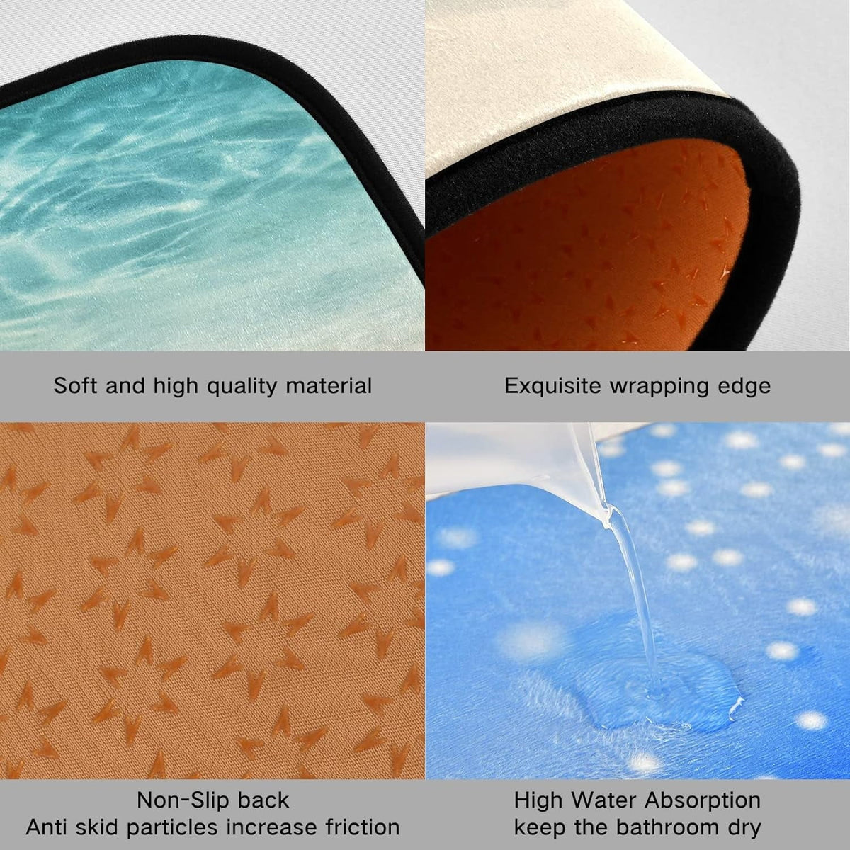 Perfect Kitchen 20x28inches Wave Home and Bedroom Washable + Living Ocean Gift Entryway Carpet Moisture Mats 20x47inches Floor Room Rug Runner for Rugs Starfish Beach Sea Area Decor